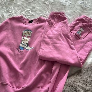 Pink matching sweat set
